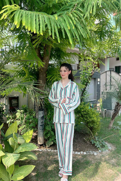 Pink Lines 2-Piece Stitched Sleepwear