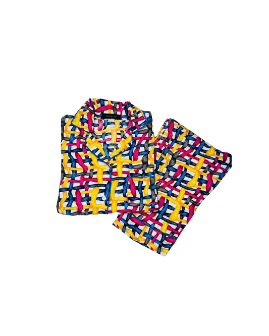 Colorful Threads Print Sleepwear
