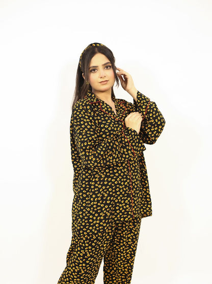 Fire Flower 2-Piece Stitched Sleepwear