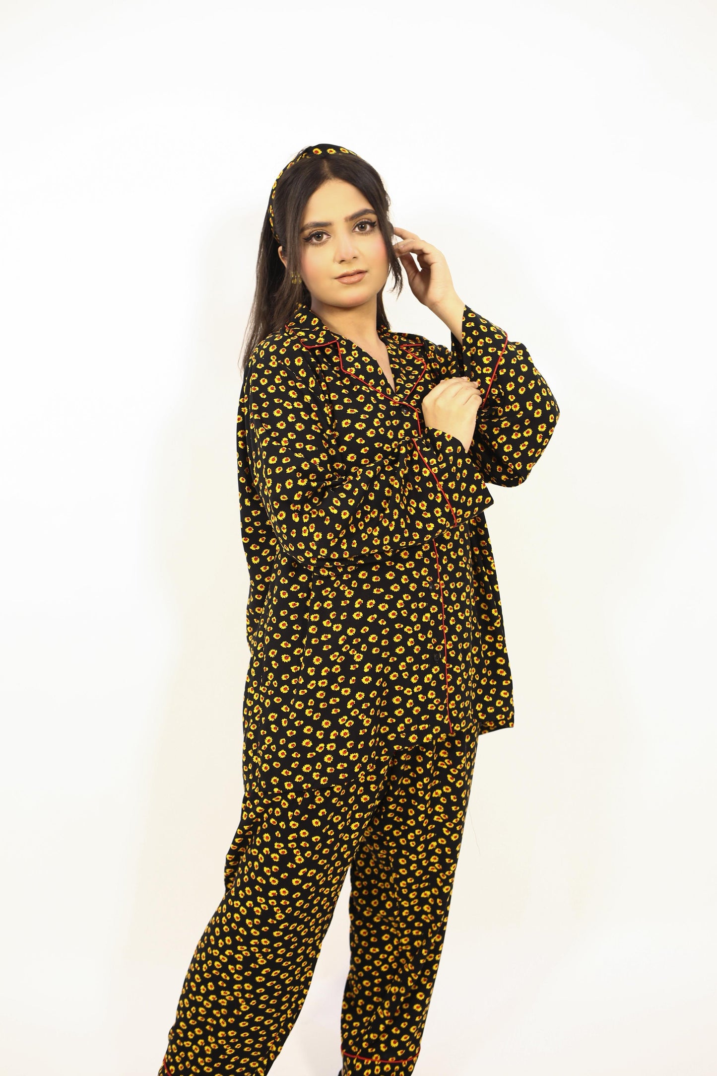 Fire Flower 2-Piece Stitched Sleepwear