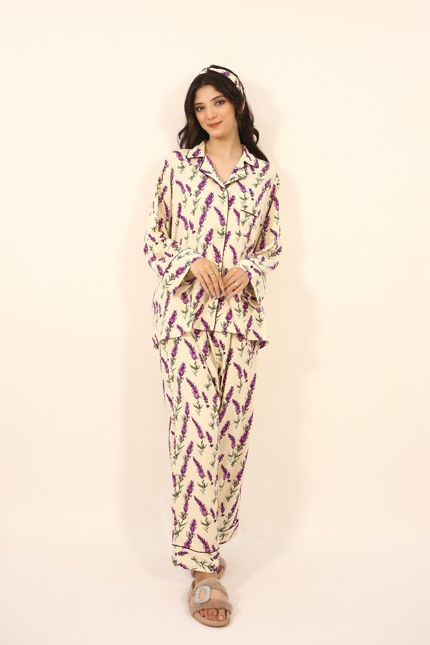 Purple Orchid 2-Piece Stitched Sleepwear