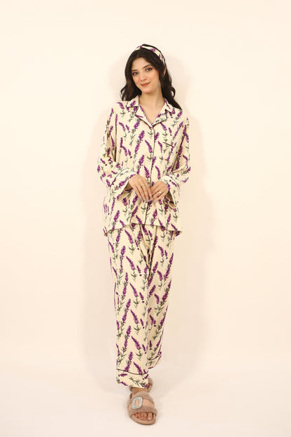 Purple Orchid 2-Piece Stitched Sleepwear