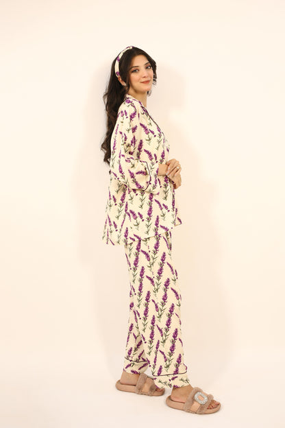 Purple Orchid 2-Piece Stitched Sleepwear