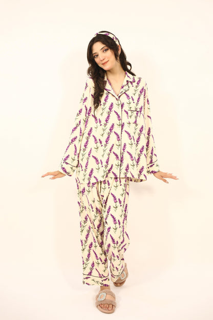 Purple Orchid 2-Piece Stitched Sleepwear