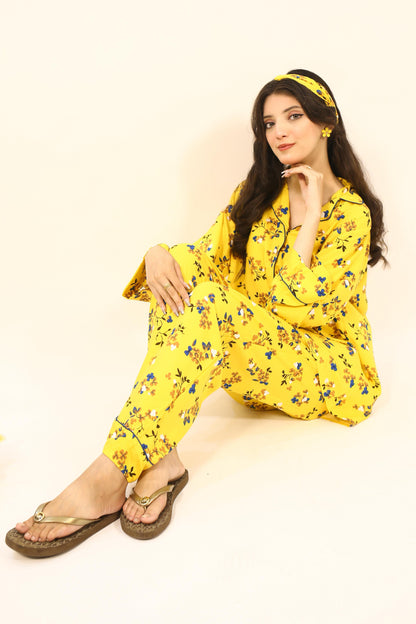 Floral Fantasy 2-Piece Stitched Sleepwear