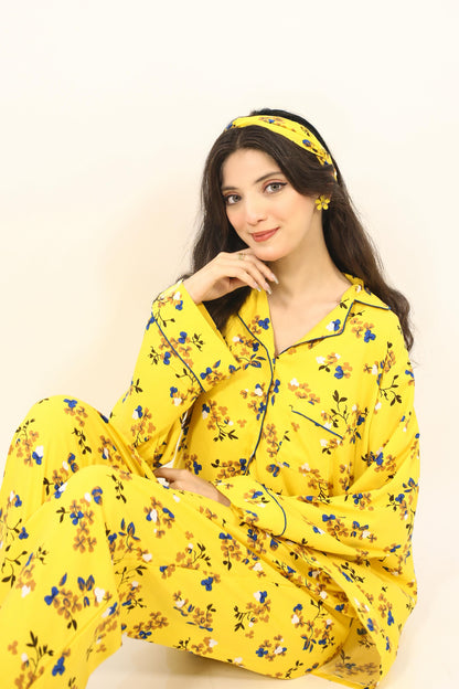 Floral Fantasy 2-Piece Stitched Sleepwear
