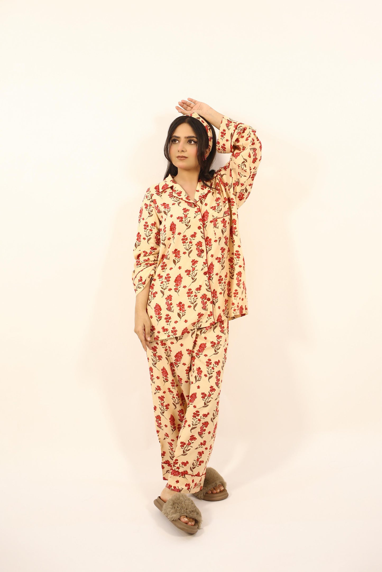 Peach Orchid 2-Piece Stitched Sleepwear