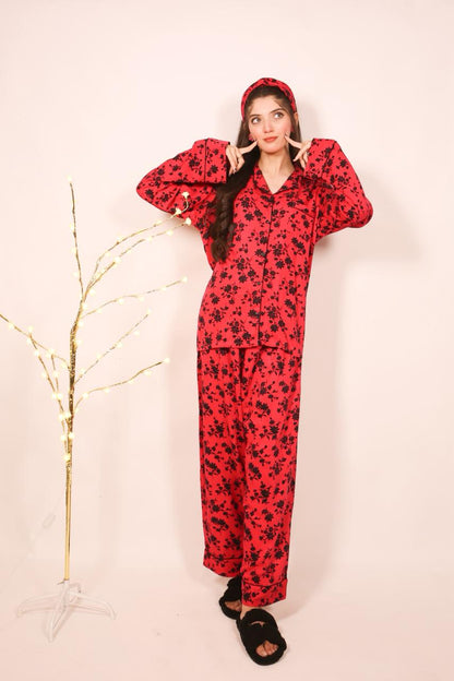Black Flower – Marina Winter PJ Set