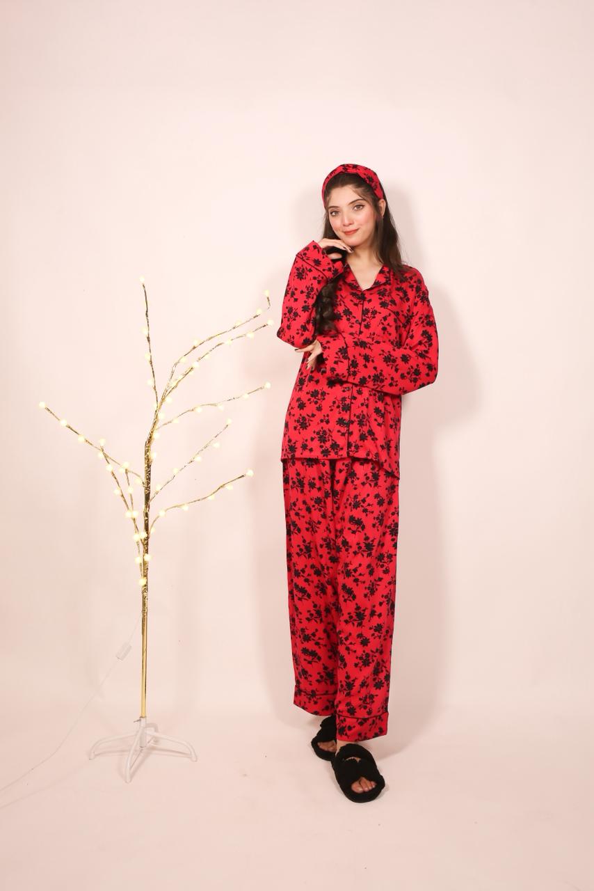 Black Flower – Marina Winter PJ Set