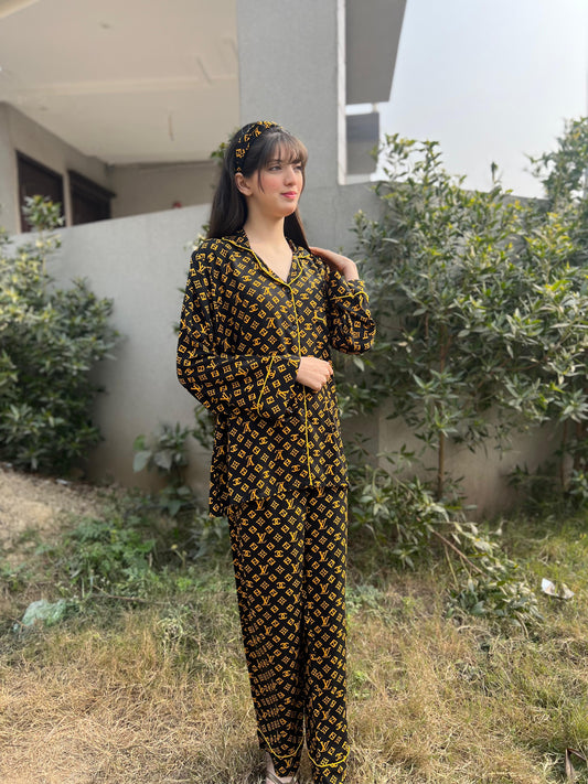 LV Print 2-Piece Stitched Sleepwear