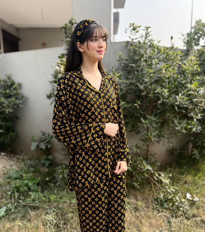 LV Print 2-Piece Stitched Sleepwear