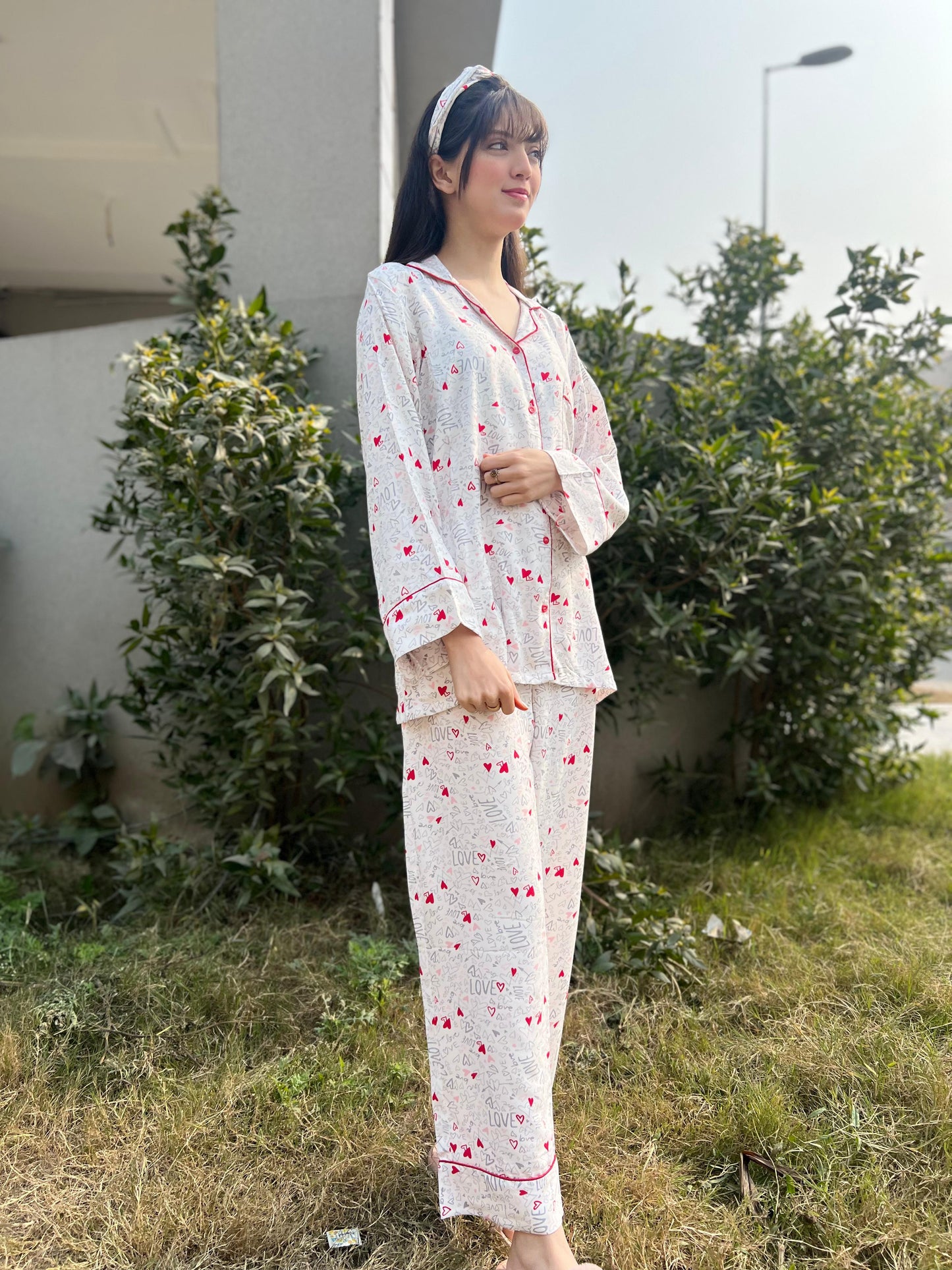 Valentine's day special Print 2-Piece Stitched Sleepwear