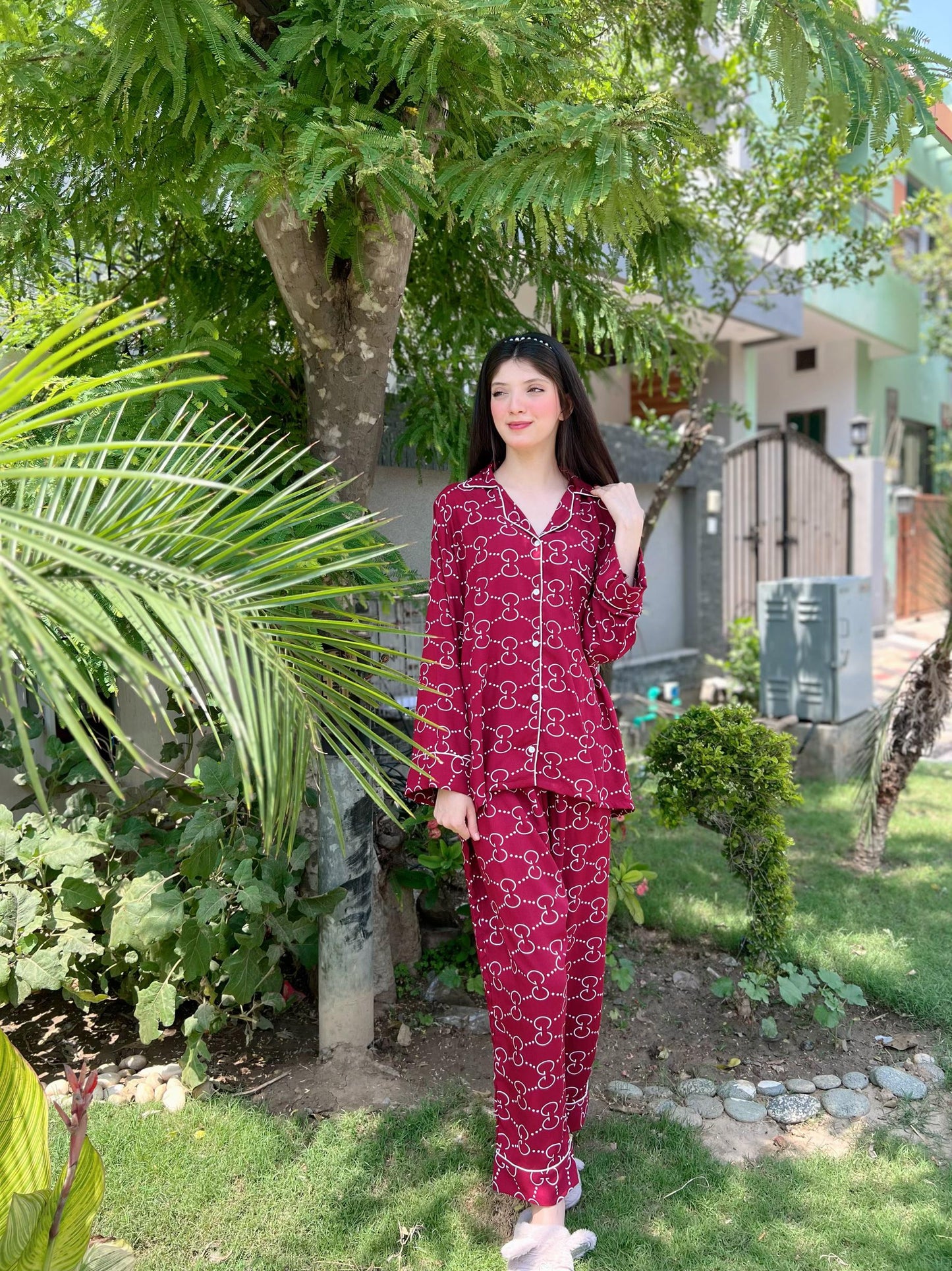 Gucci Print 2-Piece Stitched Sleepwear