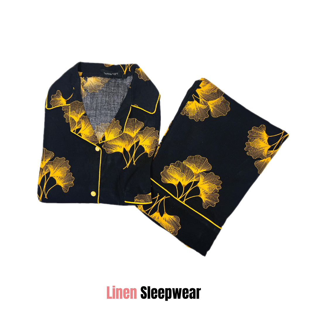 Yellow Lettuce Print 2-Piece Stitched Sleepwear