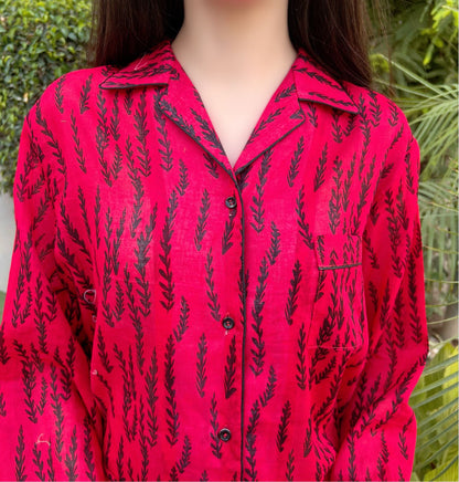 Pine Print 2-Piece Stitched Sleepwear